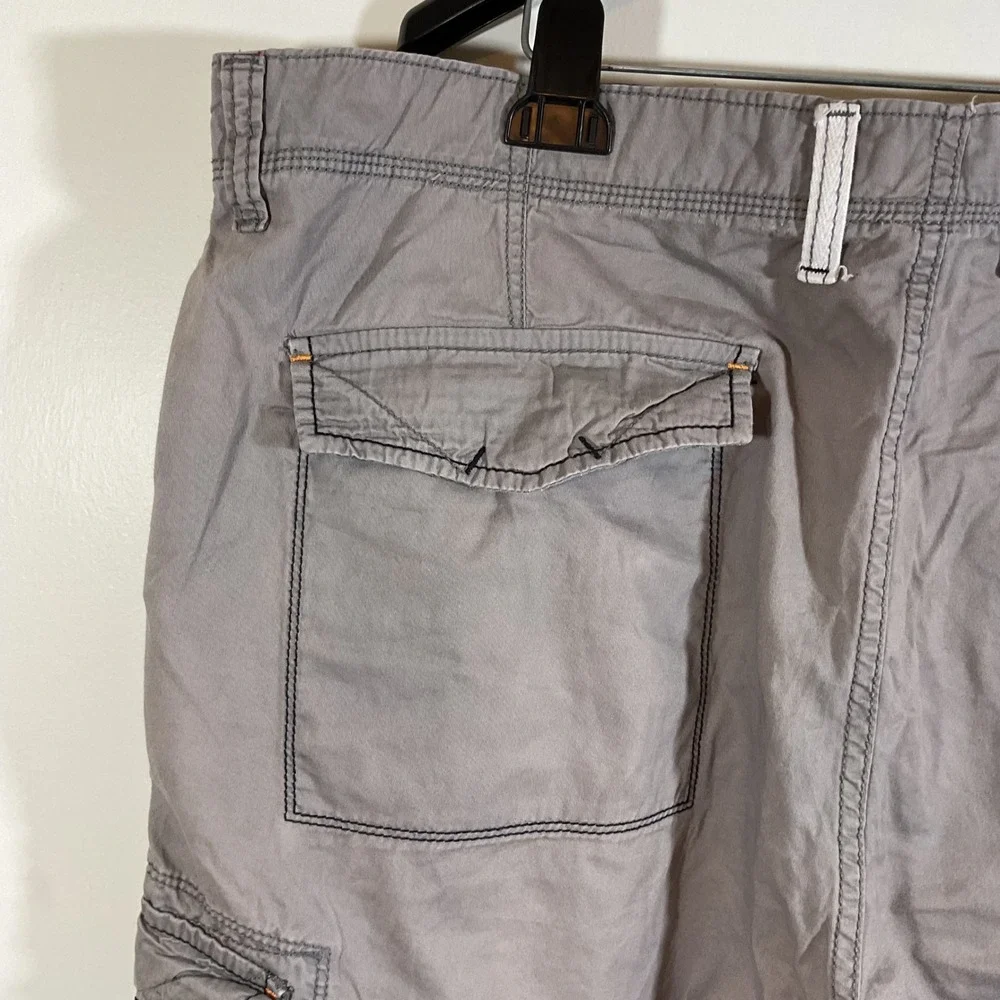 Sean John Men 38 Baggy Cargo Shorts Gray Relaxed Y2K Streetwear Hip Hop Utility